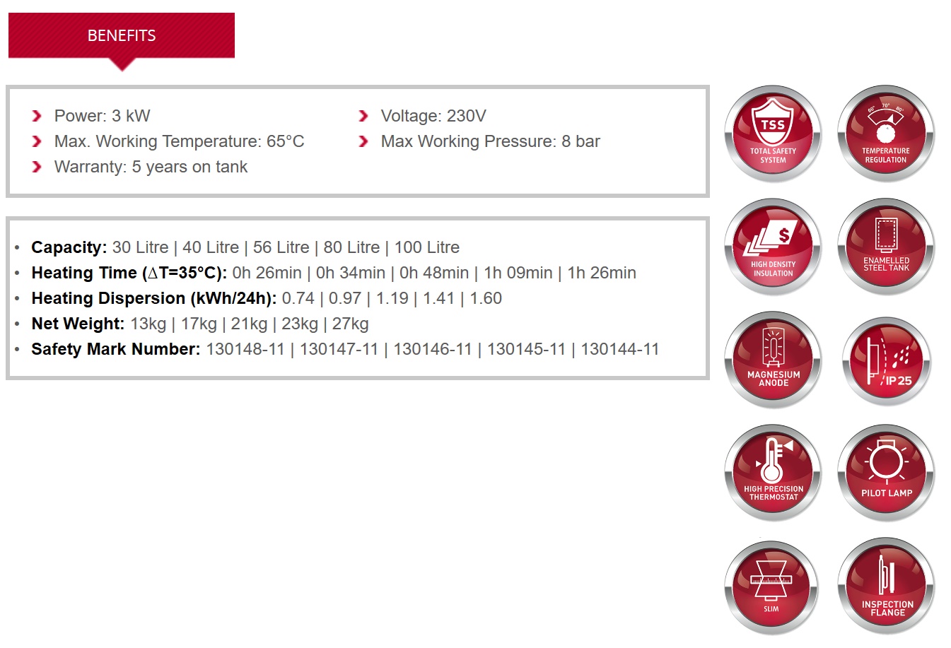 ARISTON Storage Water Heater PRO R Slim 30 - 30 Litres
