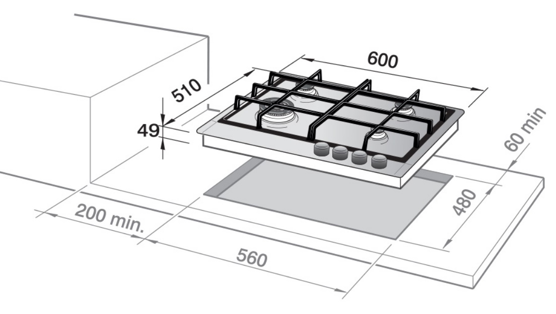 ELBA Cooker Hob ELIO 65-445D1 - Made In Italy