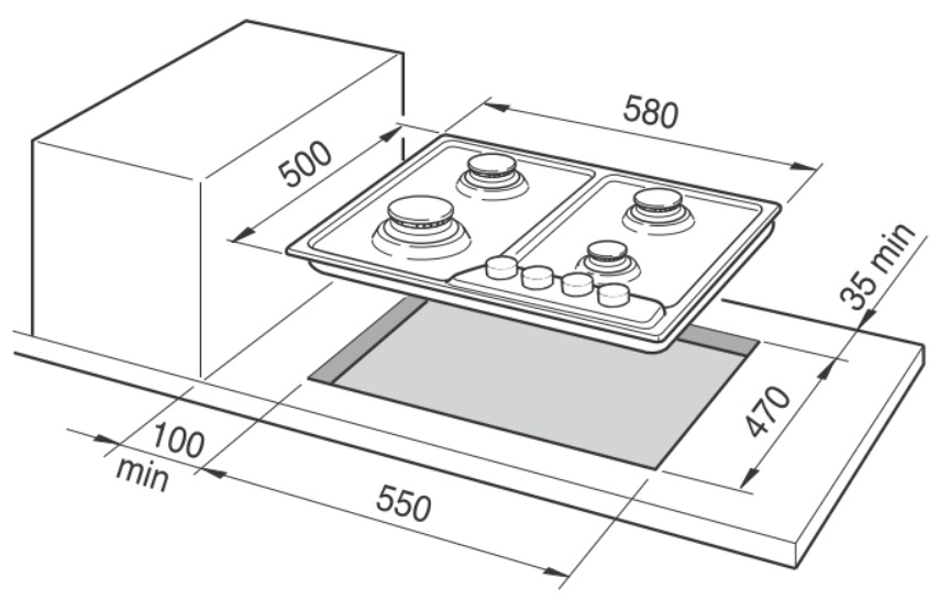 ELBA Cooker Hob EHS 635D1 SB - Made In Italy