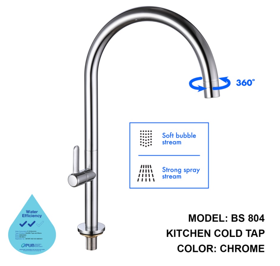 BOSHSINI Kitchen Sink Cold Water Tap With 2 Spray Functions BS 804