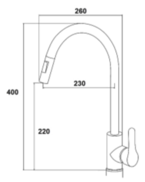 NOBEL Pull-Out Kitchen Sink Mixer Water Tap - VS-4021-BK