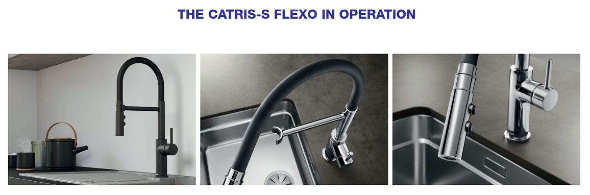 BLANCO Catris-S Flexo Kitchen Sink Mixer With Flexible Spout - Black