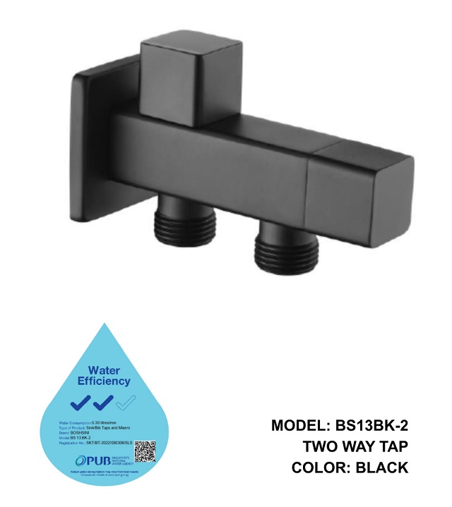 BOSHSINI 2 Ways Tap BS-13BK-2 Matt Black