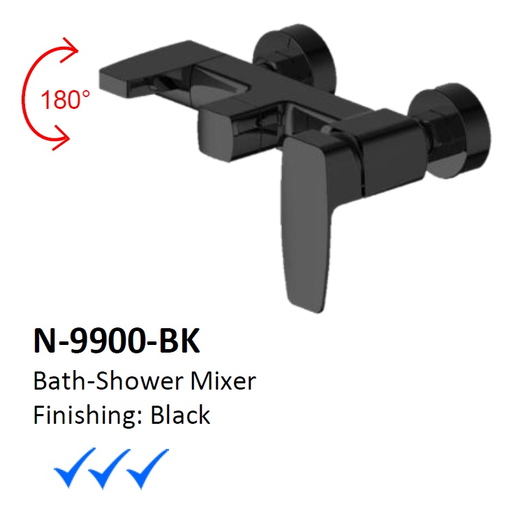 NOBEL Bathroom Shower Mixer N-9900-BK