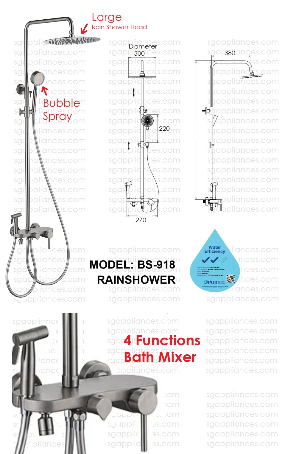 BOSHSINI Rain Shower Set BS-918