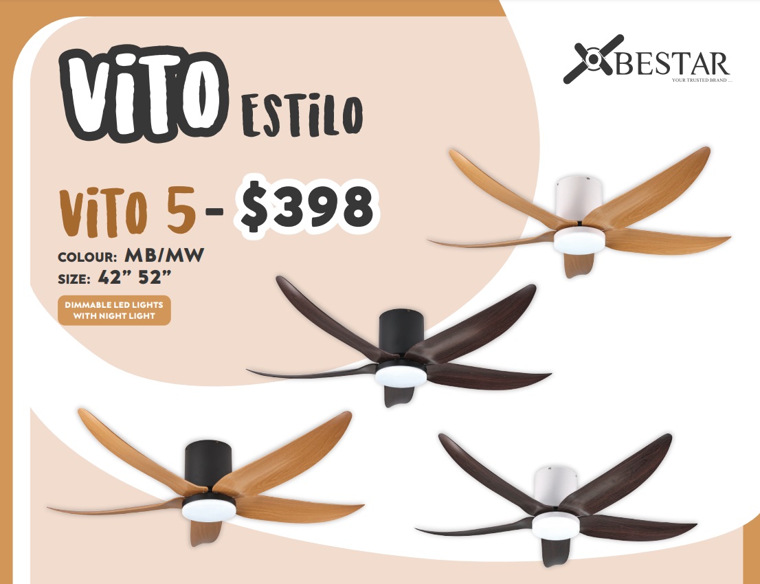 BESTAR VITO-5 42 Inch - 52 Inch Ceiling Fan With Smart Functions