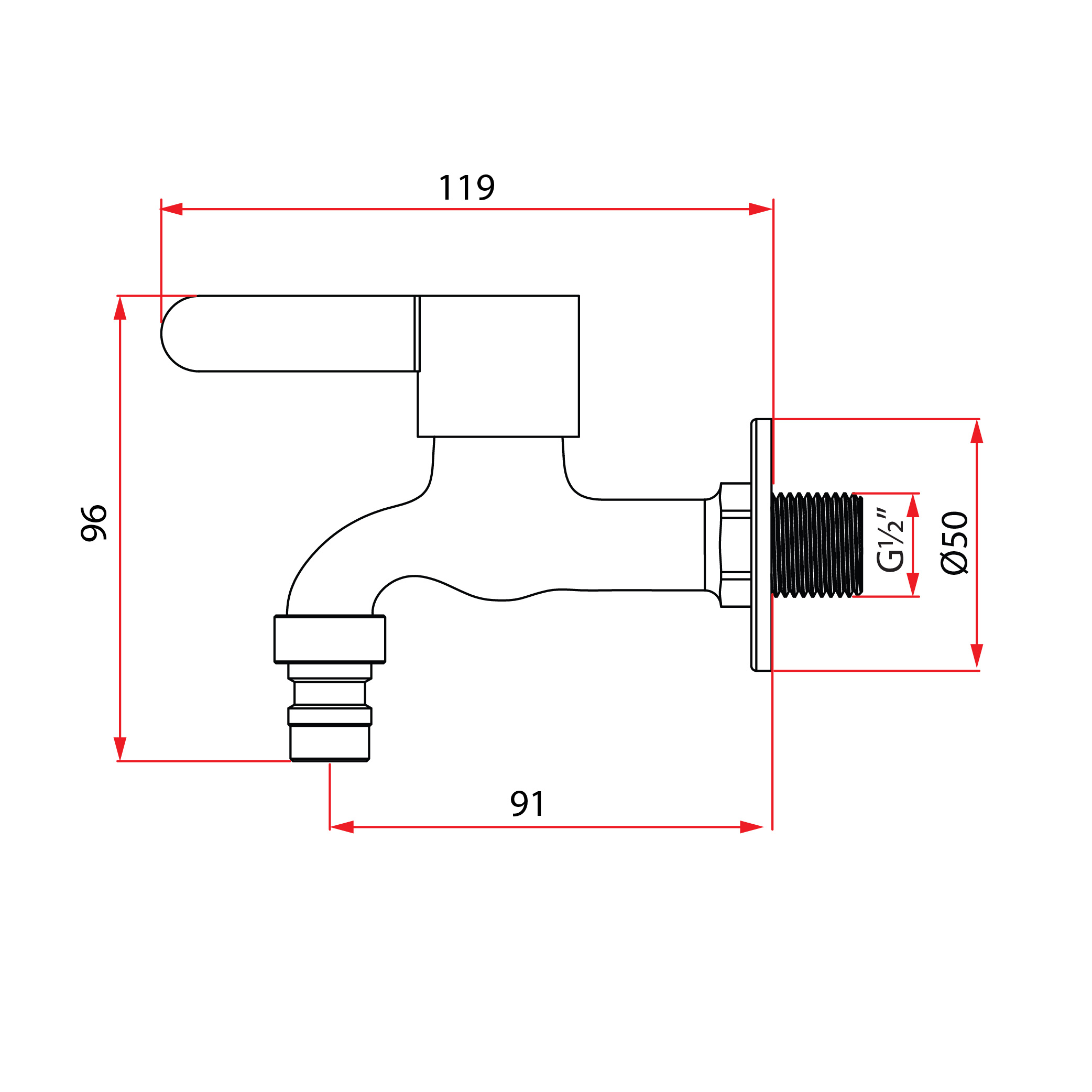 RUBINE Union Tap FRESCO U97370