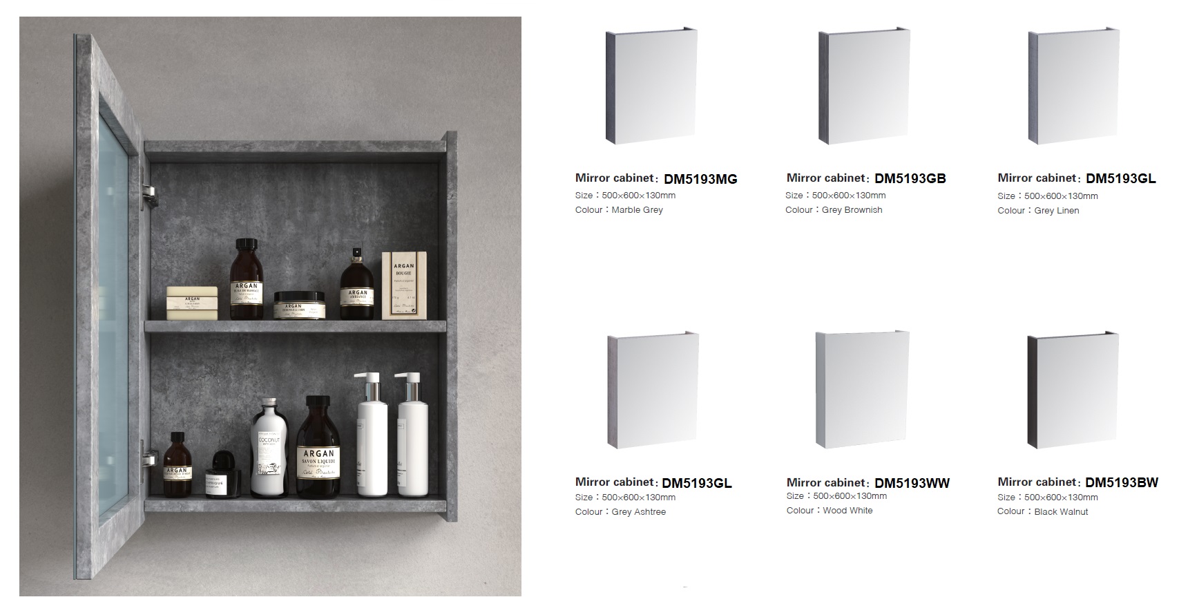 500MM PVC Mirror Cabinet DM5193