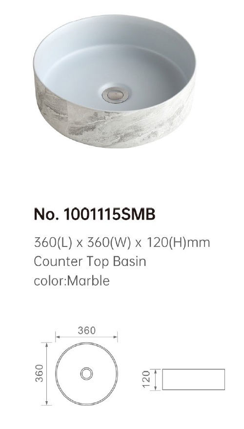 360mm Counter Top Basin - 1001115 SMB