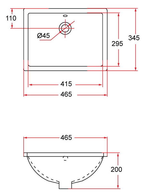 Rubine Undermount Basin NUE 47