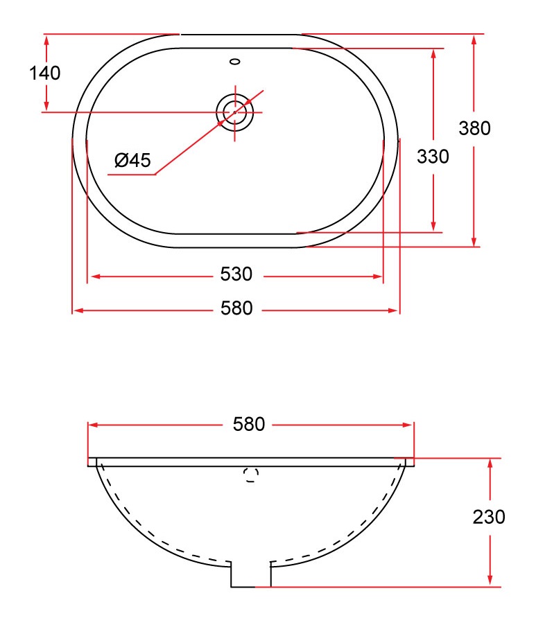 Rubine Undermount Basin NUE R58