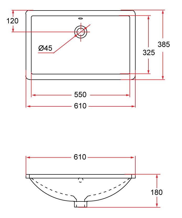 Rubine Undermount Basin NUE 61