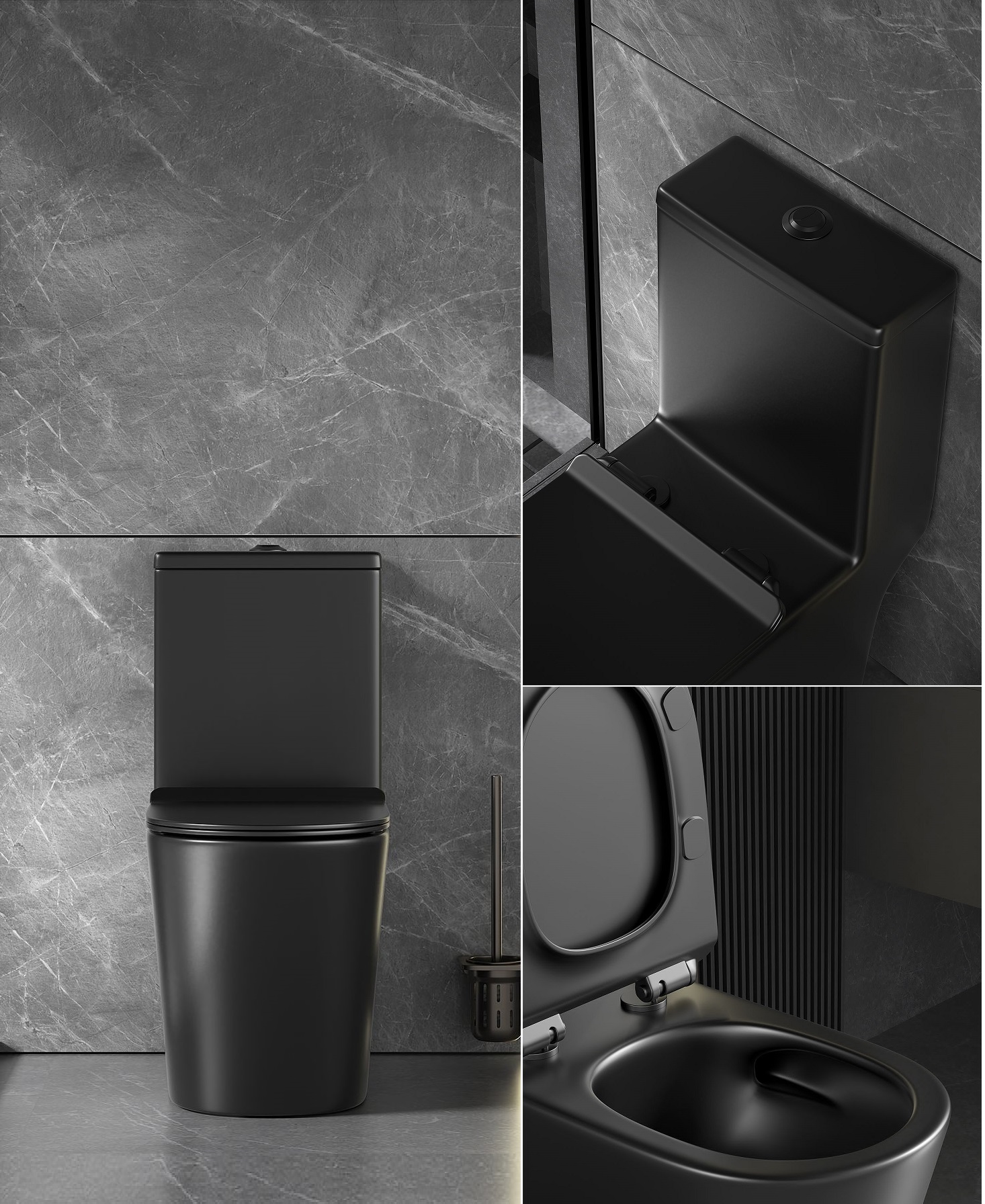 EACO One Piece Toilet Bowl T933 Matt Black Color