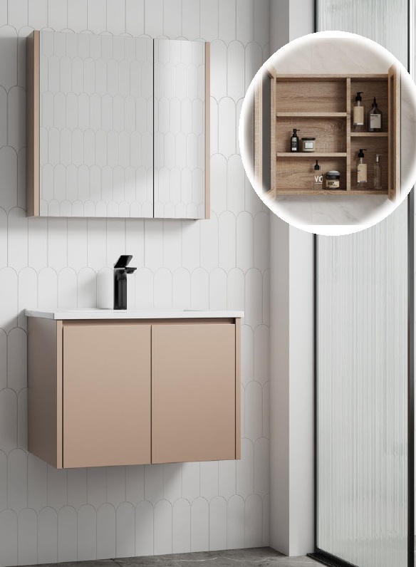 Mirror Cabinet Dimension: L600 x H600 x D140mm