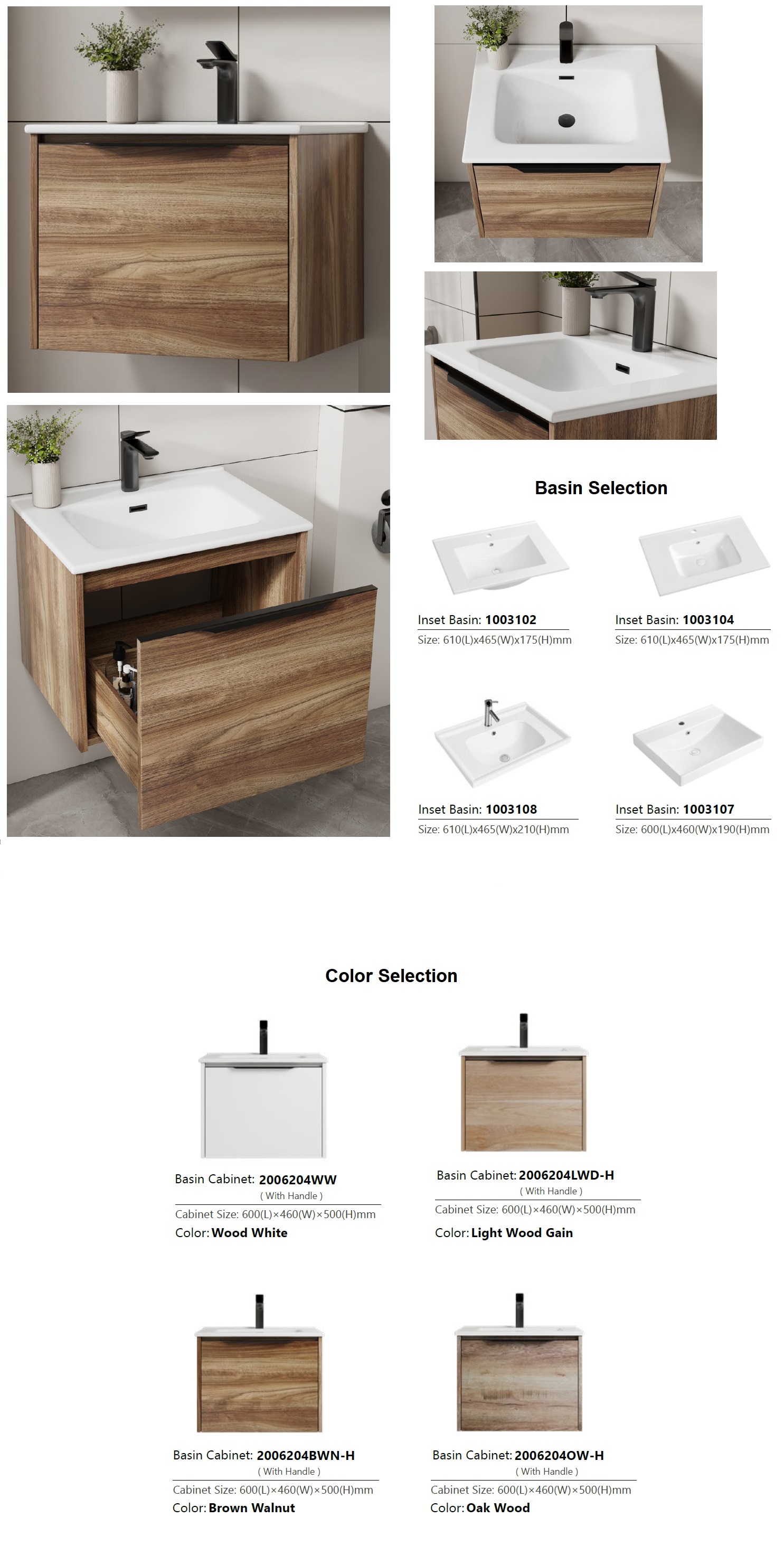 600mm PVC Vanity Cabinet Set 2006204