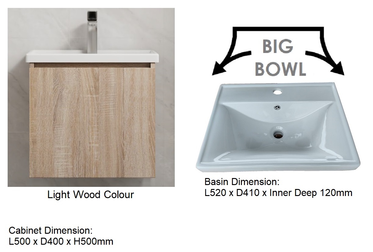500mm PVC Vanity Cabinet With Small Depth PBC-5040