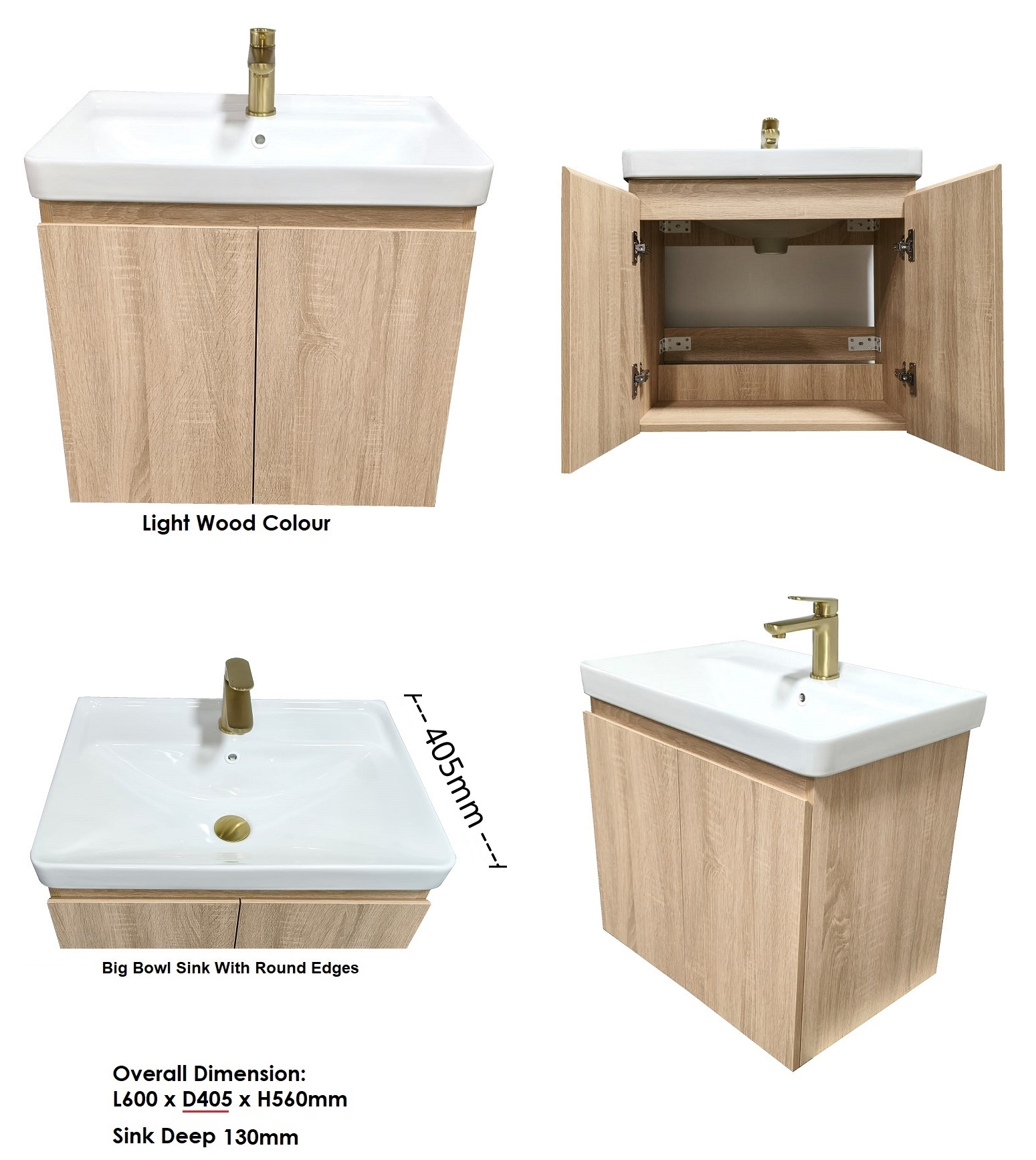 600mm PVC Vanity Cabinet With Small Depth PBC-6040