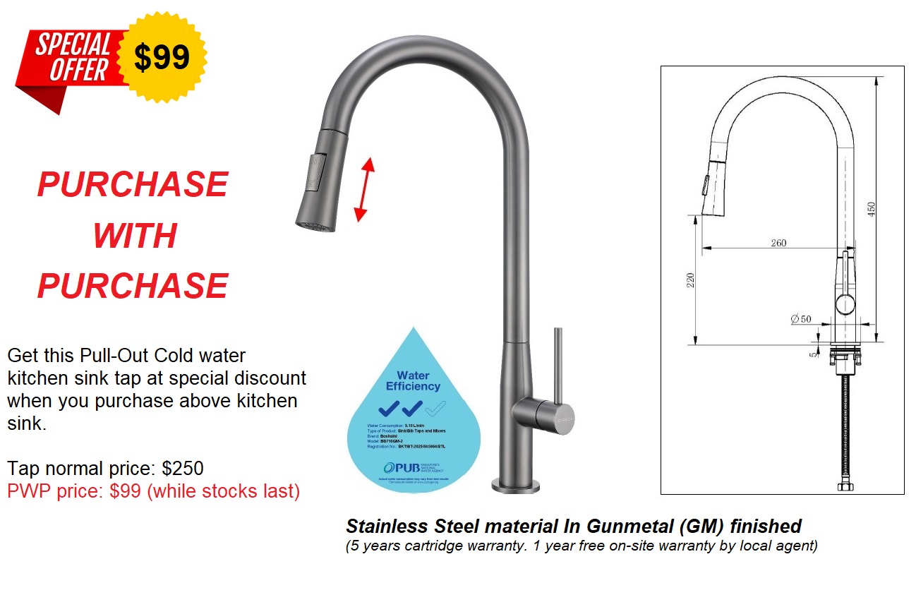 Stainless Steel Workstation Kitchen Sink KS-6845NHC GM