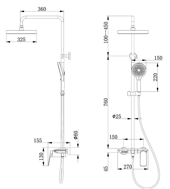 BOSHSINI Rain Shower Set BS-288