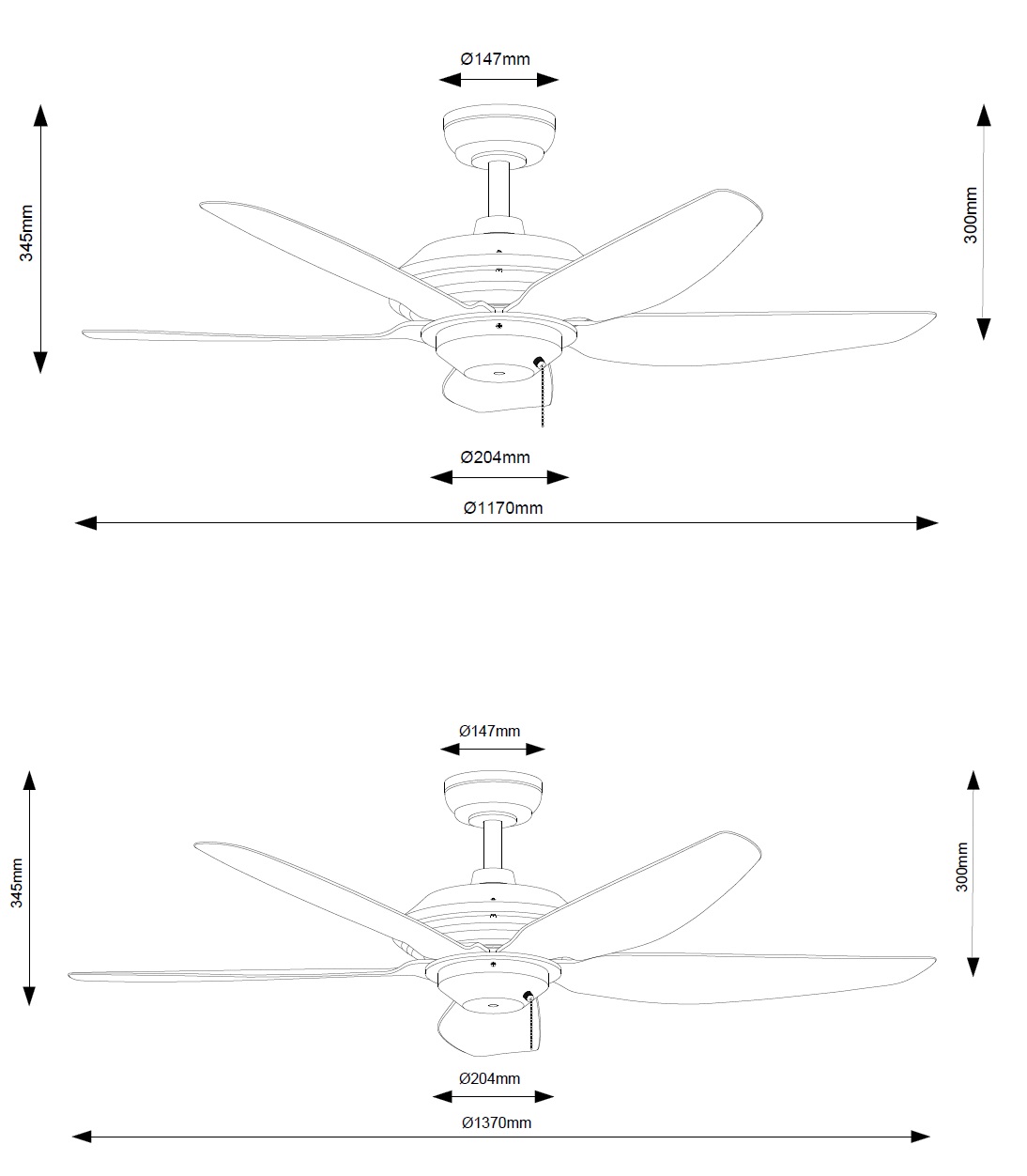 FANCO AIRTRACK PLUS Ceiling Fan 46 & 54 Inch