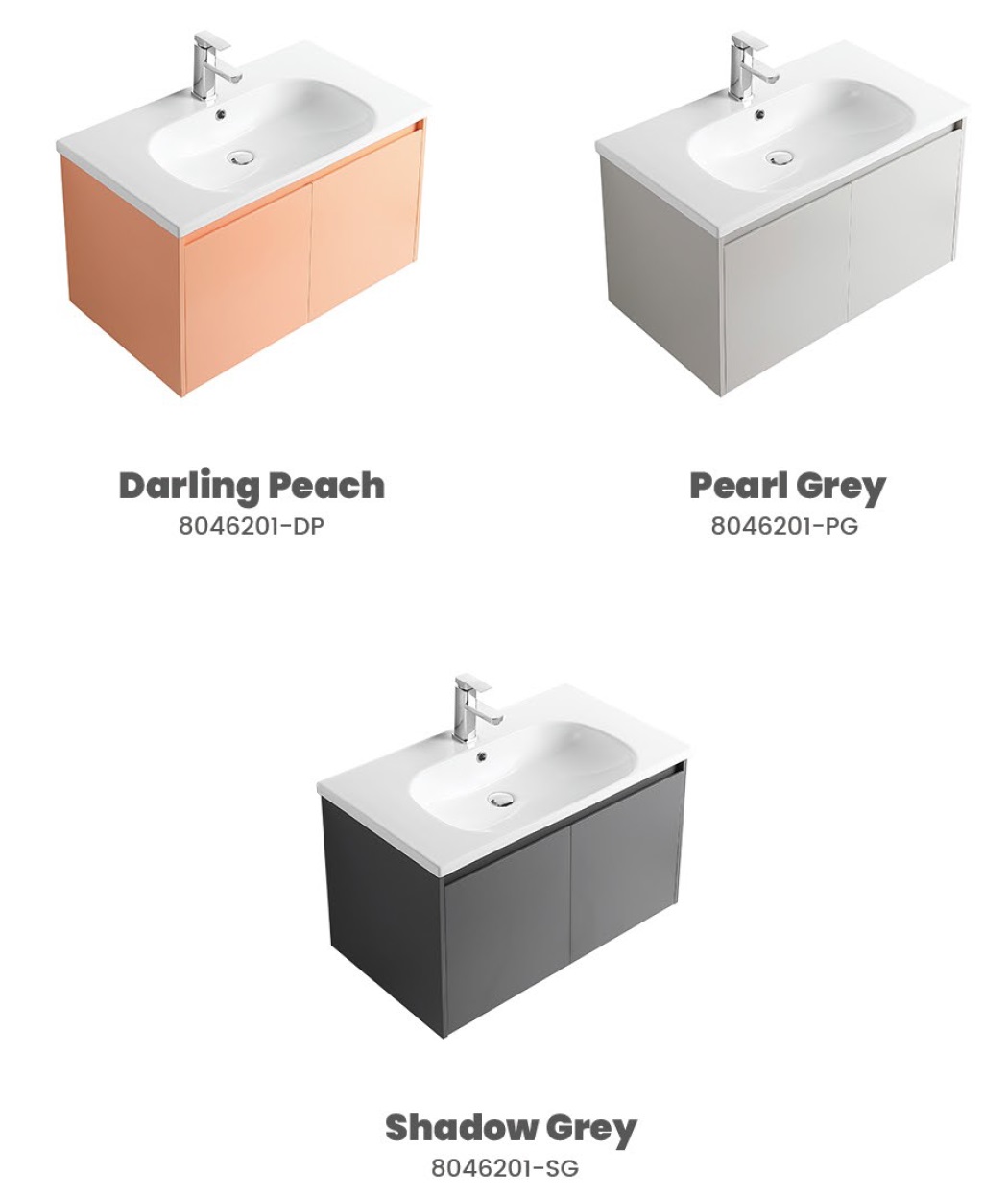 800mm PVC Bathroom Vanity Cabinet GAIA 8046201