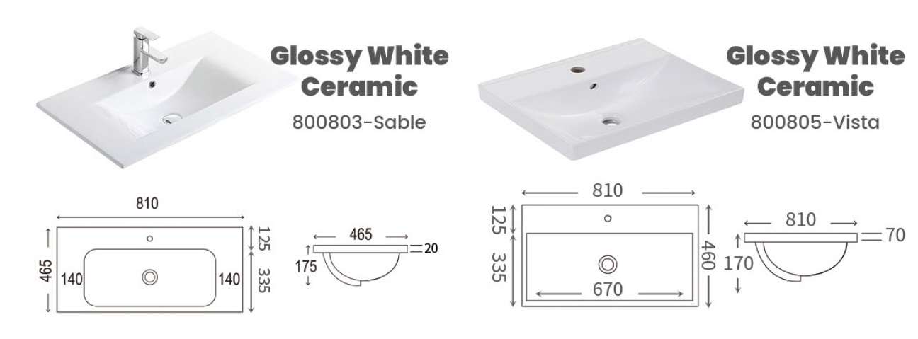 800mm PVC Bathroom Drawer Cabinet COVE 8046102