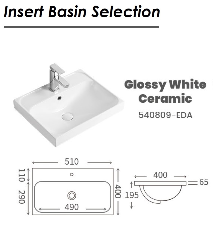500mm PVC Vanity Cabinet GAIA 5040201