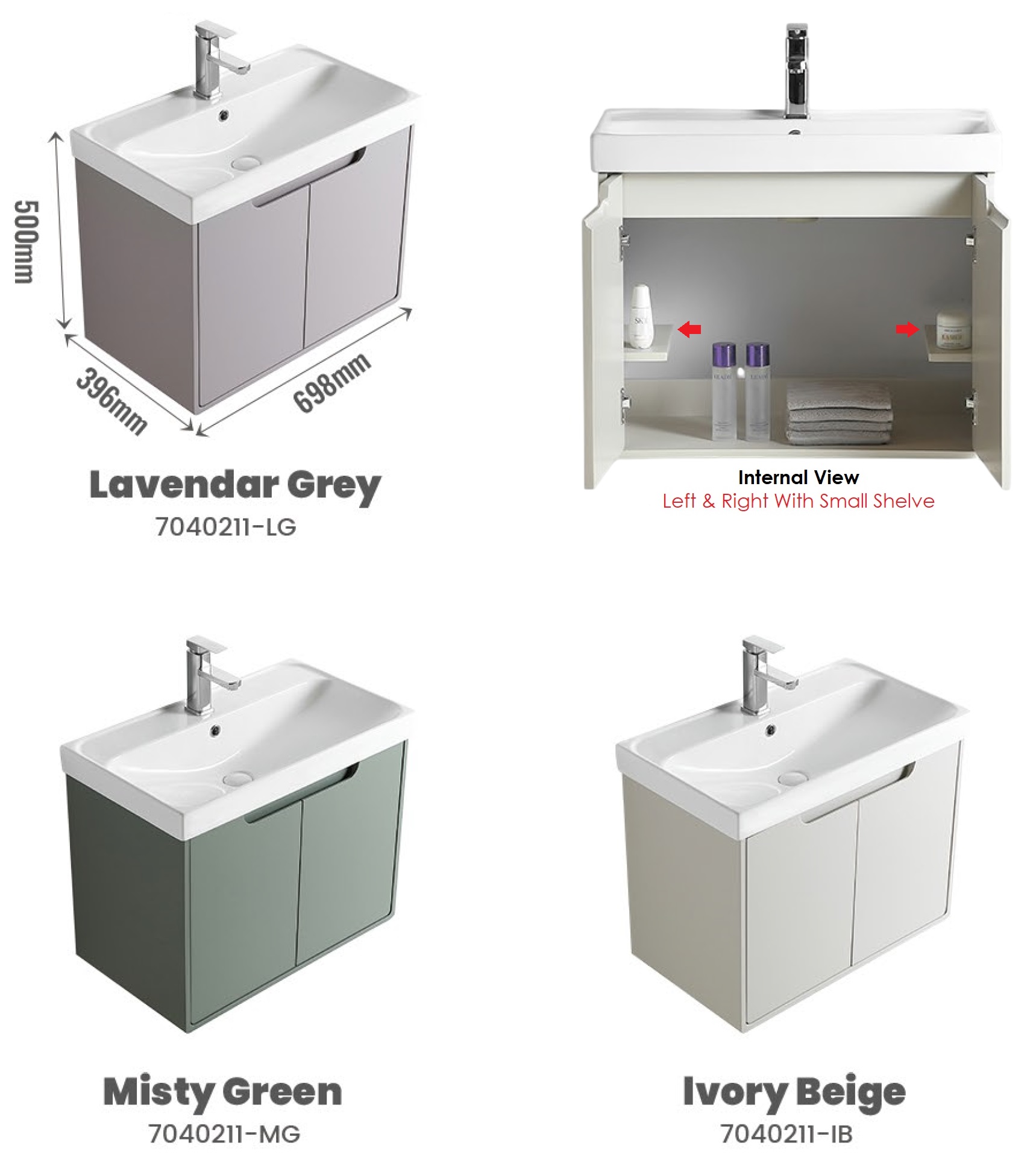 700mm PVC Vanity Cabinet NEO 7040211