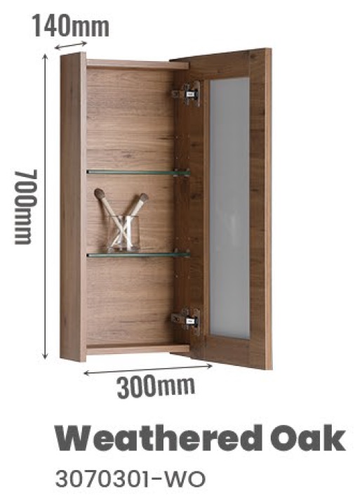300mm PVC Mirror Cabinet 3070301