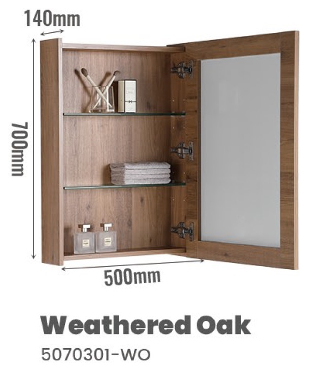 500mm PVC Mirror Cabinet 5070301