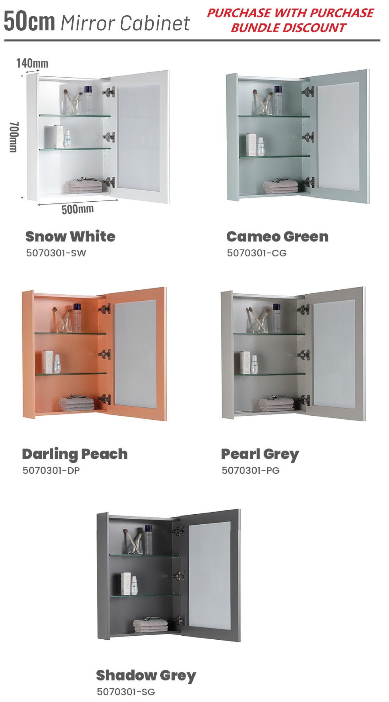 600mm PVC Vanity Cabinet COVE 6046101