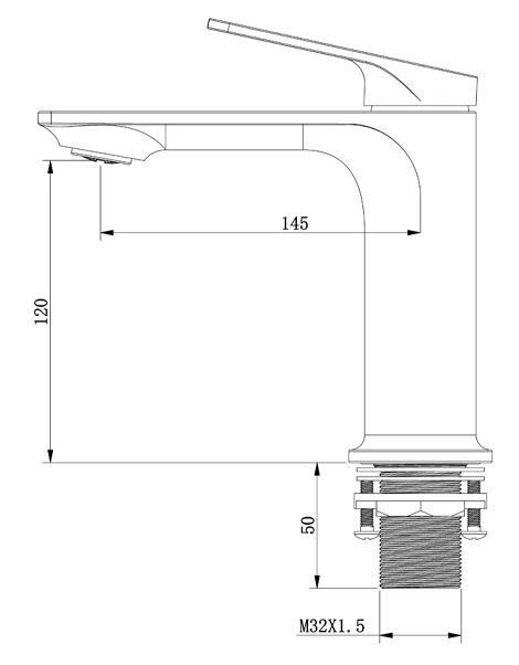 BOSHSINI Stainless Steel Basin Mixer Tap BS-132 GM