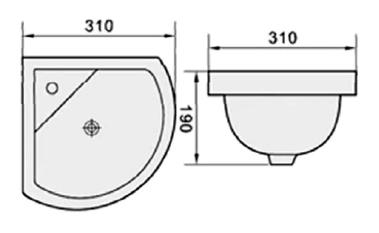 AALTO Small Corner Wash Basin 3001