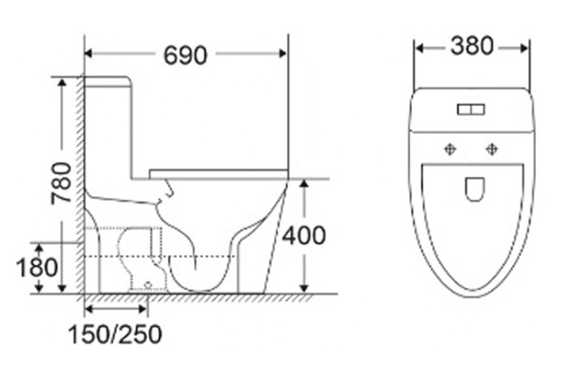 AALTO Turbo Tornado Toilet Bowl AL8040A