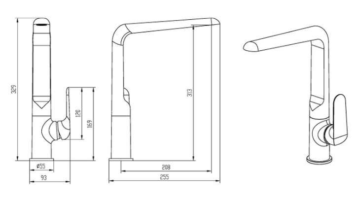 AALTO Kitchen Sink Mixer Tap 1303MRG