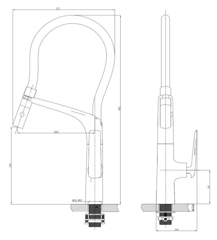 AALTO Kitchen Sink Mixer Tap 9099GM